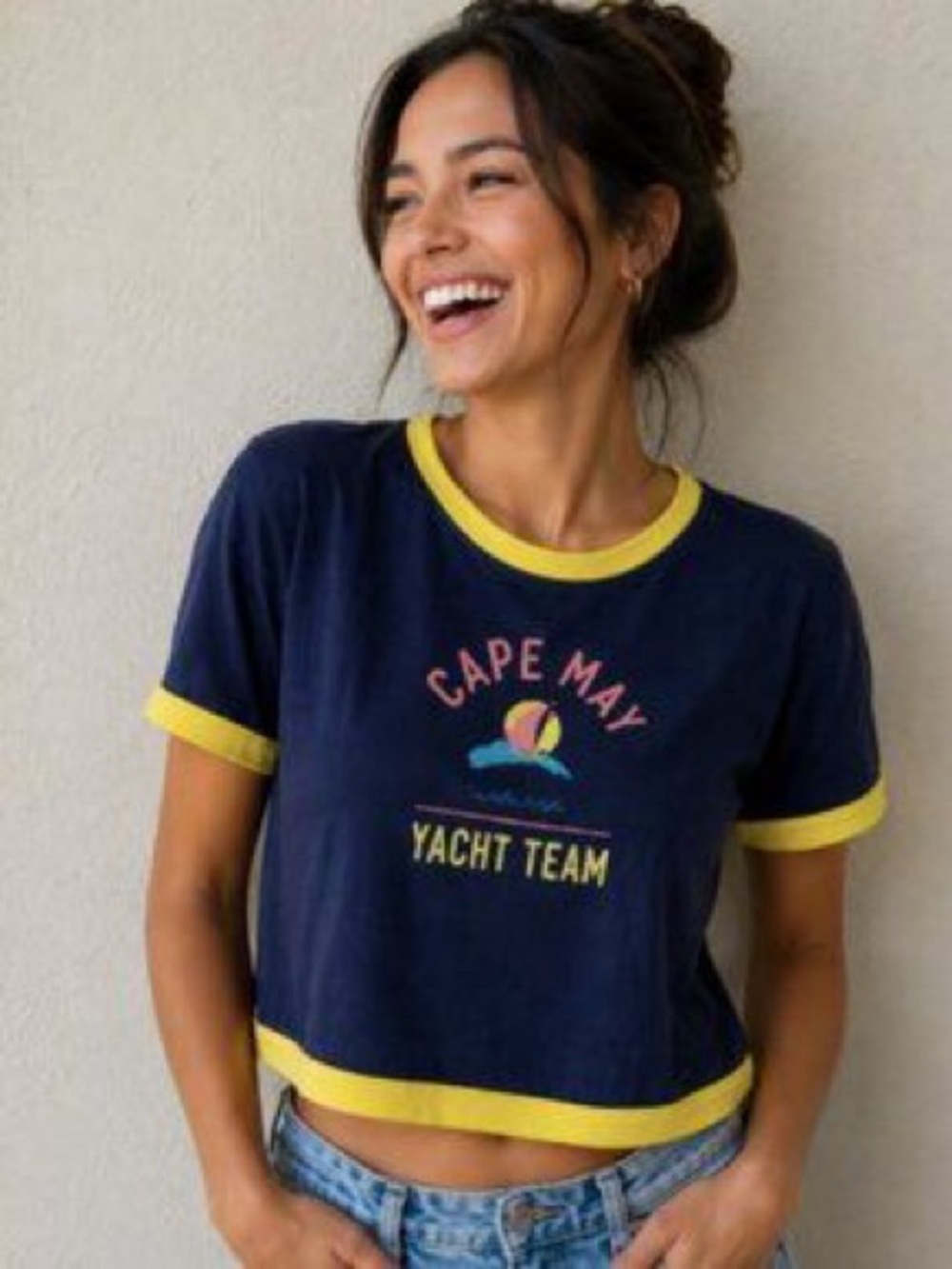 Daily Practice by Anthropologie Shrunken Cape May Vintage Tee Size Small